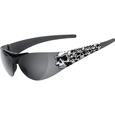 Abbildung von HELLY® No.1 Bikereyes® Bikerbrille, Motorradbrille, Motorrad Sonnenbrille TESTSIEGER: beschlagfrei, winddicht, bruchsicher TOP Tragegefühl Brille: moab (smoke (1000 skulls) [527])