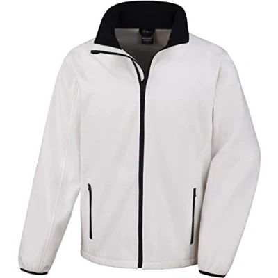 Abbildung von Result Herren Core bedruckbare Softshell Jacke, Weiß (WHI/Blk R231mwhbkmd), L
