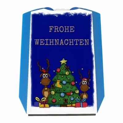 Abbildung von Frohe Weihnachten Parkscheibe mit Weihnachtsbaum und Rentieren Motiv Eiskratzer Wasserabstreifer Einkaufswagen Chips Einhorn Parken Parkplatz Weihnachtsmann