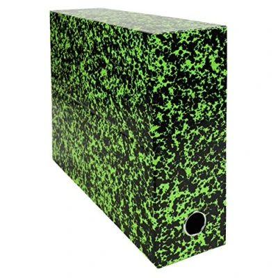 Abbildung von Exacompta 89723E 1 Annonay Transferbox aus bedrucktem Lackpapier Rücken 90 mm Mit einer Metallöse Für Format A4 Abmessungen 25,5 x 34 9 cm Farbe grün Wird montiert geliefert