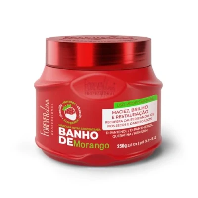 Abbildung von Forever Liss Banho de Verniz Strawberry D Pantenol Hair Recoverying Mask 250 g