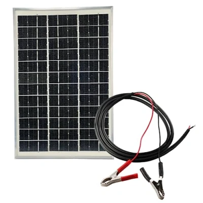Abbildung von edi tronic 12V Solarmodul 10W mit Kabel 150cm Solarpanel Solarzelle Monokristallin Photovoltaik Solar Modul Panel Krokoklemmen