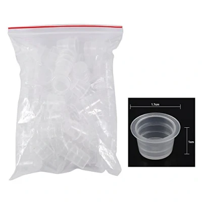 Abbildung von 400 Teile/satz Tattoo Ink Cap Tasse Topf Medium Große Kunststoff Microblading Pigment Zubehör Halter
