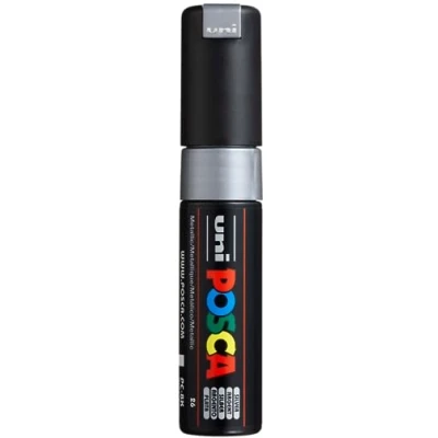 Abbildung von 6 x Uni Ball Fasermaler Posca PC 8K 8mm silber