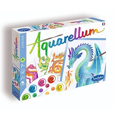 Abbildung von Aquarellum Ausmalbilder Junior Drachen 4 Bilder 5 Farben ab 7 Jahren