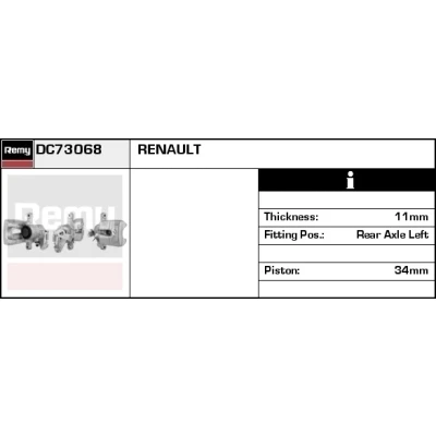Abbildung von DELCO Remy DC73068 Bremssattel Aluguss Remanufactured RENAULT: Scénic 1, Megane Scenic, I Grandtour