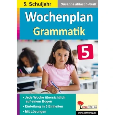 Abbildung von Wochenplan Grammatik / Klasse 5: Jede Woche übersichtlich auf einem Bogen! (5. Schuljahr)