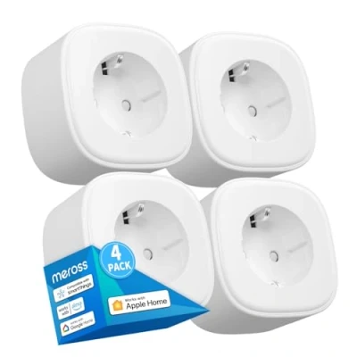 Abbildung von meross WLAN Steckdose, Smart Plug kompatibel mit Alexa, Apple HomeKit, Google Assistant und SmartThings, Timer Fernbedienung, 4pcs