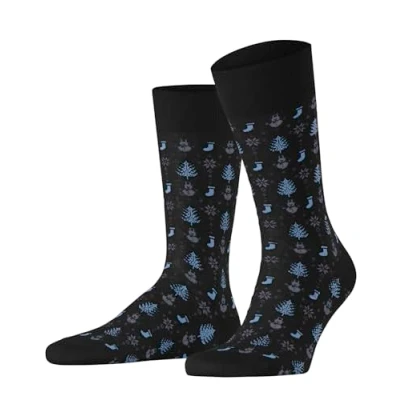Abbildung von FALKE Herren Merry Party M SO Baumwolle Gemustert 1 Paar Socken, Schwarz (Black 3000), 43 46