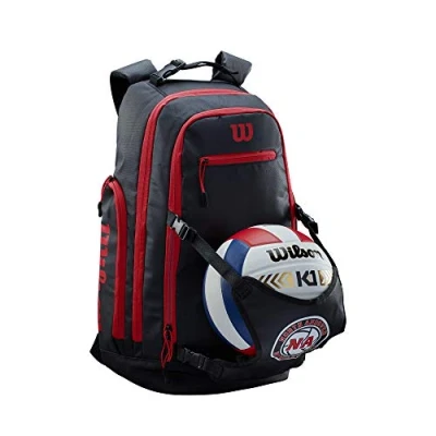 Abbildung von Wilson Unisex Rucksack, Schwarz/Rot Tasche, Backpack