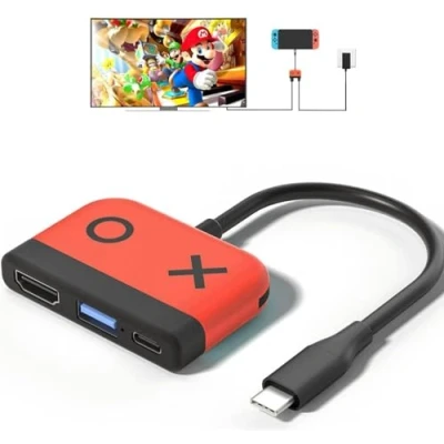 Abbildung von Switch Dock für Nintendo Switch/OLED, 3 in 1 Portable mit 4K HDMI, USB 3.0 Port, Type C 60W PD, Docking Station Mini travel Dock,Steam Deck,iPhone 15