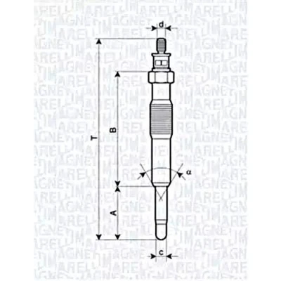 Abbildung von MAGNETI MARELLI 062900017304 Glühkerze 11V 10A M10X1 RENAULT: Kangoo I Rapid, I, CLIO 2