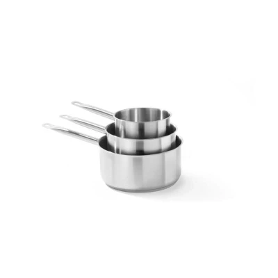 Abbildung von HENDI Stielkasserolle 2,9 Liter Materialstärke: 0,6 mm Hohlgriff ø 20 x 9,5 cm Sandwichboden Edelstahl + Aluminium, Gastro Stieltopf