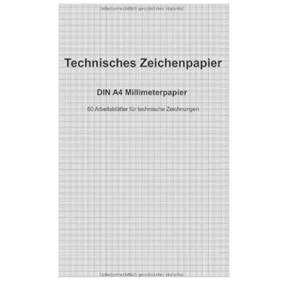 Abbildung von Technisches Zeichenpapier DIN A4 Millimeterpapier: 50 Arbeitsblätter für technische Zeichnungen graues Millimeterpapier