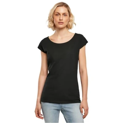 Abbildung von Build Your Brand Damen BB013 Ladies Wide Neck Tee T Shirt, Black, 4XL