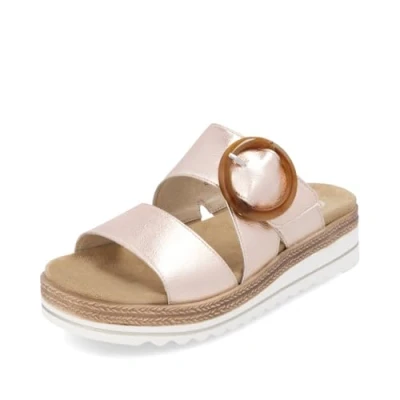 Abbildung von Remonte Pantolette, Keilabsatz, Sommerschuh, Schlappen mit Zierschnalle
