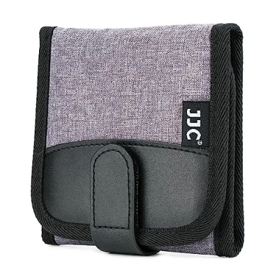 Abbildung von JJC Filtertasche mit 3 Fächern für Filter bis Ø 82mm, Elastisches Neopren Tragetasche Kamera Objektiv Polfilter, UV Filter, Aufbewahrungstasche Mikrofaser Reinigungstuch