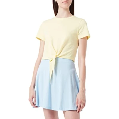Abbildung von ONLY Women&#039;s ONLMAY S/S Short Knot TOP JRS T Shirt, Lemon Meringue, XS
