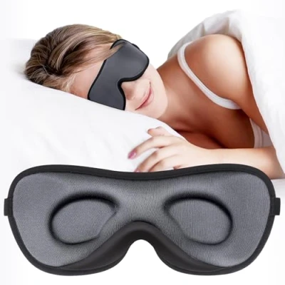 Abbildung von Boniesun 3D Schlafmaske für Seitenschläfer, Verdunklungs Augenmaske Männer und Frauen, Ultradünne Design, Angenehm atmungsaktiv zu tragen
