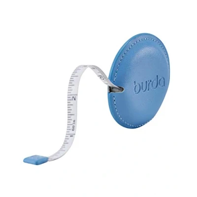 Abbildung von Burda Style Rollmaßband Schneidermaßband Maßband 1,5 m (150 cm) mit Auto Stopp &amp; Aufrollmechanik (Sky)