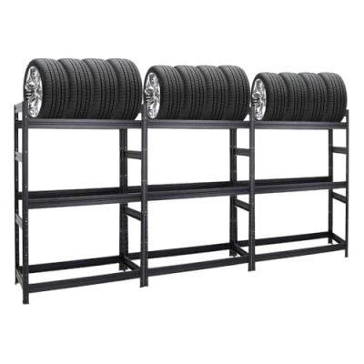 Abbildung von PROREGAL Mega Deal 3X Reifenregal Dino HxBxT 180x120x50 cm Fachlast 150kg bis zu 36 Reifen Schwarz