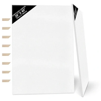Abbildung von Kurtzy 2er Pack Leinwände zum Bemalen 70 x 100 cm Bespannte Keilrahmen XXL aus Holz Geeignet für Acryl und Ölmalerei Sowie Skizzieren Zeichnen