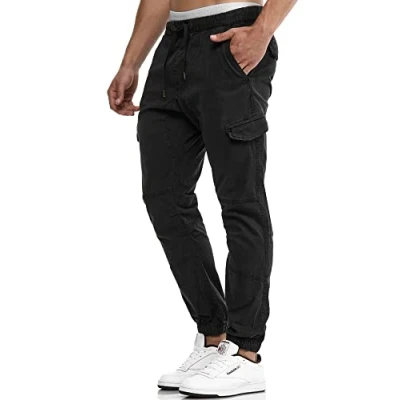 Abbildung von Indicode Cargohose &quot;INLevi&quot;, mit seitlichen Cargotaschen und elastischen Bündchen