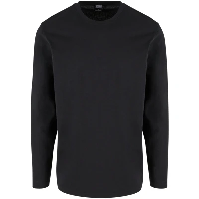 Abbildung von Urban Classics Organic Cotton Short Curved Oversized LS Langarmshirt, Herren, Größe: 5XL, Black