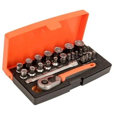 Abbildung von Bahco SL25, Steckschlüssel Satz, 1/4 Zoll, Metrisch, 12 Kopf/Köpfe, 4,4.5,5,5.5,6,7,8,9,10,11,12,13 mm, Stahl