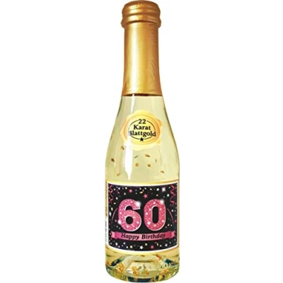 Abbildung von AV Andrea Verlag Pfeif auf&#039;s Alter 60 im Geschenke Set für Frauen zum Geburtstag mit Piccolo 22 Karat Blattgold Gold pink lila schwarz (Piccolo HB 56020)