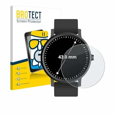Abbildung von BROTECT Entspiegelungs Schutzglas für Armbanduhren (Kreisrund, ø: 43 mm) Schutz Folie Panzerfolie Glas Matt [Extrem Kratzfest 9H, Anti Reflex]