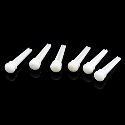 Abbildung von Musiclily Folk Gitarre Knochen Brücke Pins Bone Bridge für Akustikgitarre, Weiß (6 Stück)