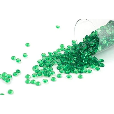 Abbildung von Creativery ca.100g Beutel Tautropfen ca. Ø 7 mm Raindrops Kristalltau Deko Streudeko Granulat Dekogranulat transparent (grün 580)