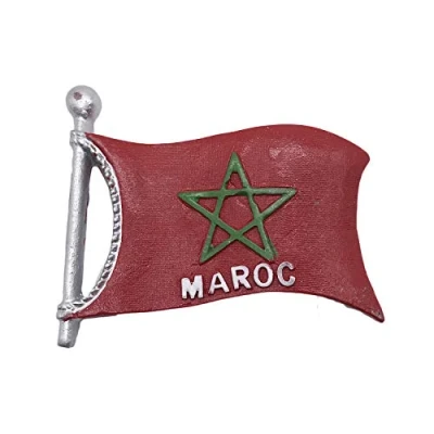 Abbildung von 3D Marokko Flagge Kühlschrank Kühlschrankmagnet Tourist Souvenirs Handgemachte Harz Handwerk Magnetische Aufkleber Home Küche Dekoration Reise Geschenk