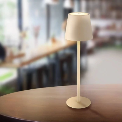 Abbildung von Globo Tischleuchte Tischlampe kabellos mit Akku Touch Dimmer Dimmbar Beige