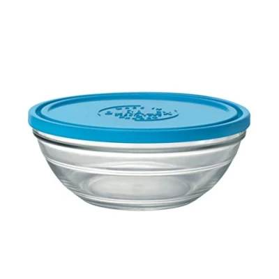 Abbildung von Duralex 9067AM06C1111 Freshbox Rond Frischhaltebox mit Deckel, 1.59 Liter, Glas, blau, 1 Stück