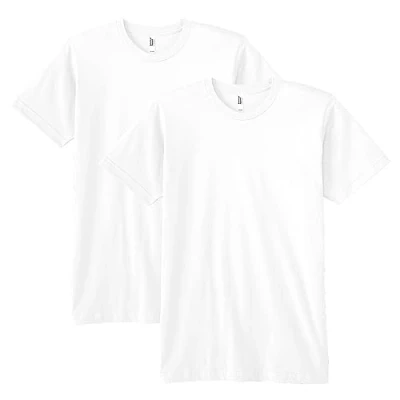 Abbildung von American Apparel Unisex Erwachsene Fine Jersey Crewneck Short Sleeve, 2 Pack T Shirt, weiß, Large