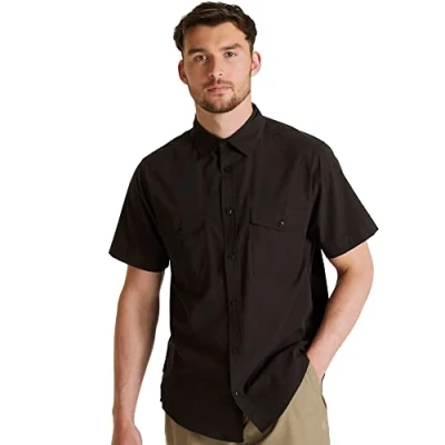 Abbildung von Craghoppers Herren Expert Kiwi Short Sleeved Shirt Hemd mit Button Down Kragen, Black, L