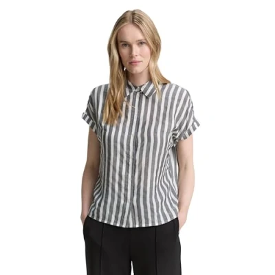 Abbildung von TOM Tailor Hemdbluse, Damen, Größe: 38, Offwhite navy vertical stripe