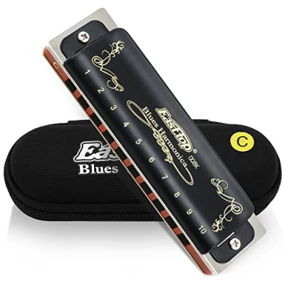 Abbildung von East Top Mundharmonika C Key Für T008K 10 Löcher Diatonic Blues Harmonica professionelle Spieler, Anfänger, Studenten, Erwachsene, Kinder, als Geschenk