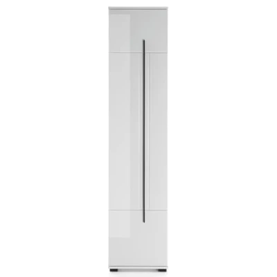 Abbildung von Badezimmer Hochschrank in weiß Hochglanz Badschrank Stauraumschrank 45 x 200 cm Design D (rechts, Hochschrank)