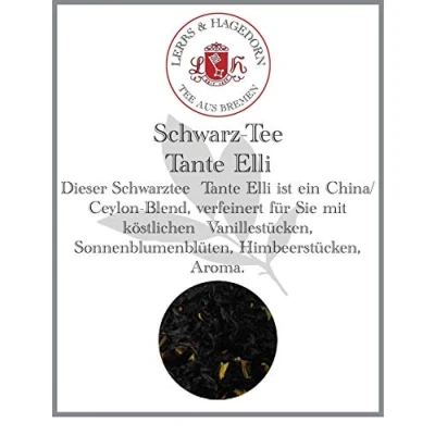 Abbildung von Lerbs &amp; Hagedorn, Schwarz Tee Tante Elli Voller Vanille und Himbeeren Geschmack 1.5kg (ca. 122 Liter) Ceylon mit Himbeerstücken