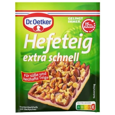 Abbildung von Dr. Oetker Hefeteig Garant, 20er Pack (20 x 32g), mühelos und ohne Gehzeit, für leckeren Hefekuchen