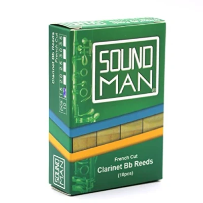 Abbildung von 10 Blättchen für Böhm Klarinette Soundman® Boehm Böhmklarinette Clarinet Klarinettenblättchen Klarinettenblätter Rohrblättchen Rohrblätter Holzblätter Holzblättchen 1 Schachtel (1,5)