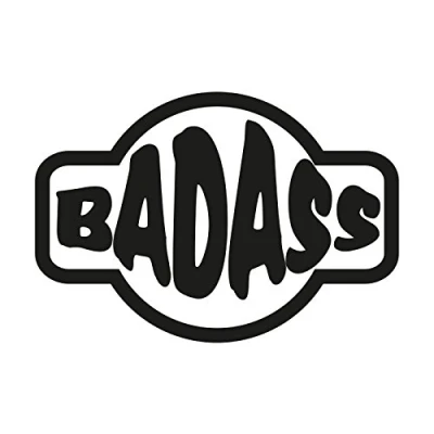 Abbildung von Plott Aufkleber Badass Sticker Emblem Motiv Tuning Turbo Autoaufkleber Ass