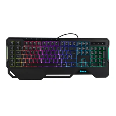 Abbildung von NGS GKX 450 Gaming Membrantastatur mit RGB Beleuchtung, Italienisch QWERTY Tastatur, programmierbar, 19 Multimedia Tasten, 1,8 m Kabel, Schwarz