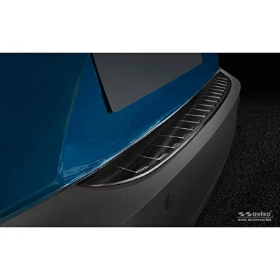 Abbildung von Avisa Schwarz Edelstahl Heckstoßstangenschutz kompatibel mit Mazda CX 3 2015 &#039;Ribs&#039;