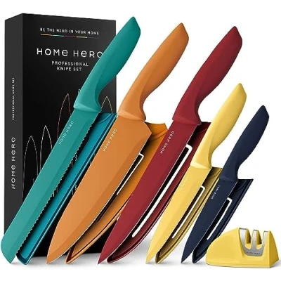 Abbildung von Home Hero Küchenmesser Professionelle aus Edelstahl Messer und Küchenutensilien Set (11 teiliges Messerset)