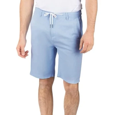 Abbildung von riverso Leinen Shorts Herren Sommer Regular Fit RIVOliver Kurze Hosen Bermuda Knielang Einfarbig, Größe:S, Farbe:Bright Sky Blue
