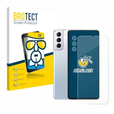 Abbildung von BROTECT Schutzglas für Samsung Galaxy S21 Plus 5G (Display+Kamera) Schutzfolie Panzer Folie Glas [Extrem Kratzfest 9H, Anti Fingerprint,